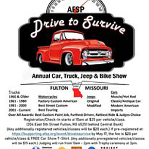Annual Drive to Survive Car, Truck, Jeep and Bike Show