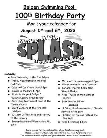 Belden Swimming Pool Birthday Bash Vintage Car and Tractor Show