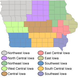 Iowa Regional Map