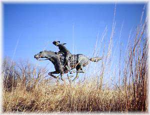 Pony Express Bronze Horse & Rider