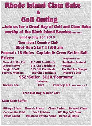 Rhode Island Clam Bake & Golf Outing