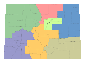 Colorado State Map by Region
