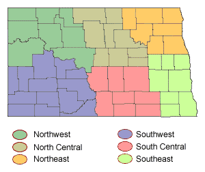 North Dakota Region Map